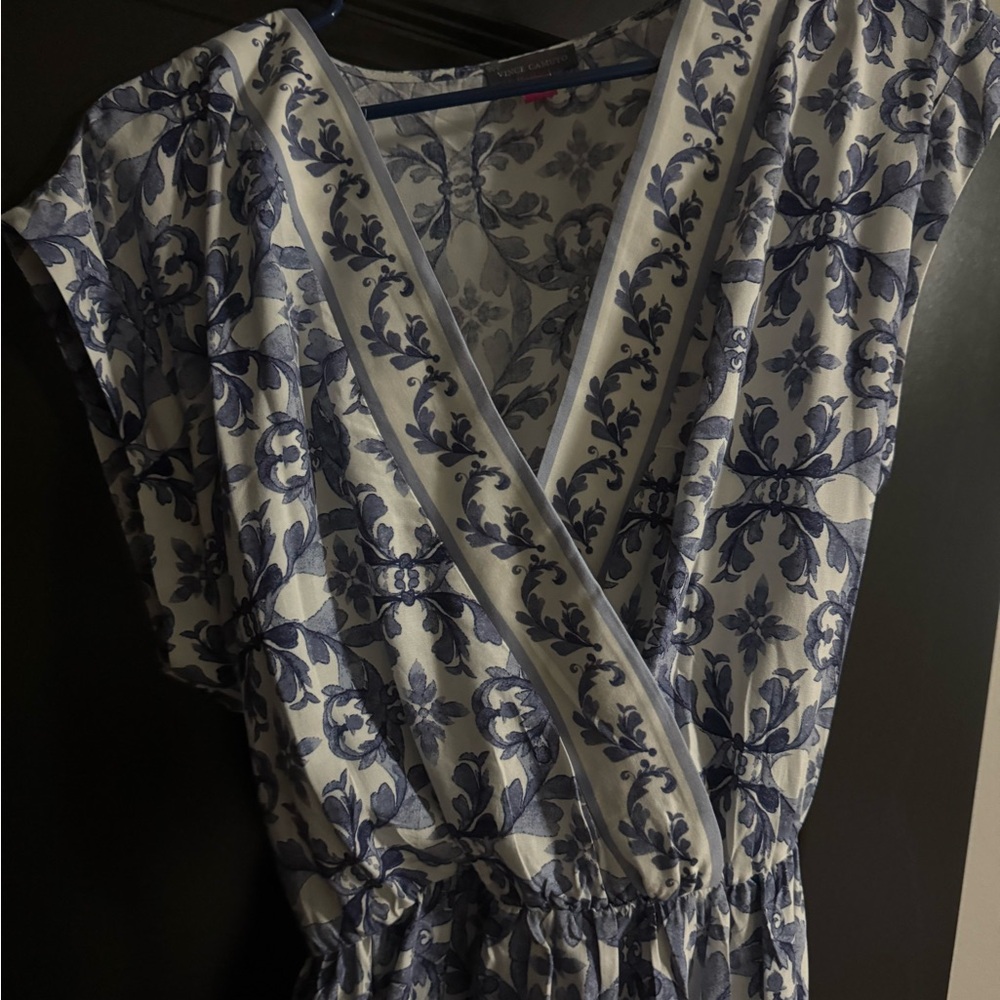 Vince Camuto Blue and White Patterned Dress
